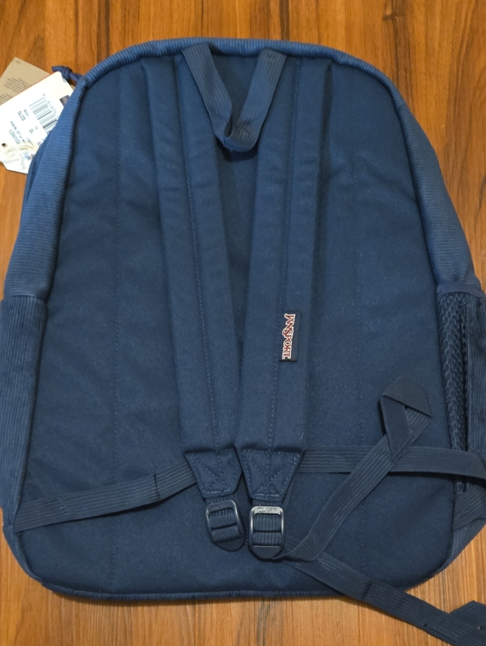 NWT JanSport Cross Town Plus Remix Navy Corduroy Backpack - Blue - Picture 4 of 4